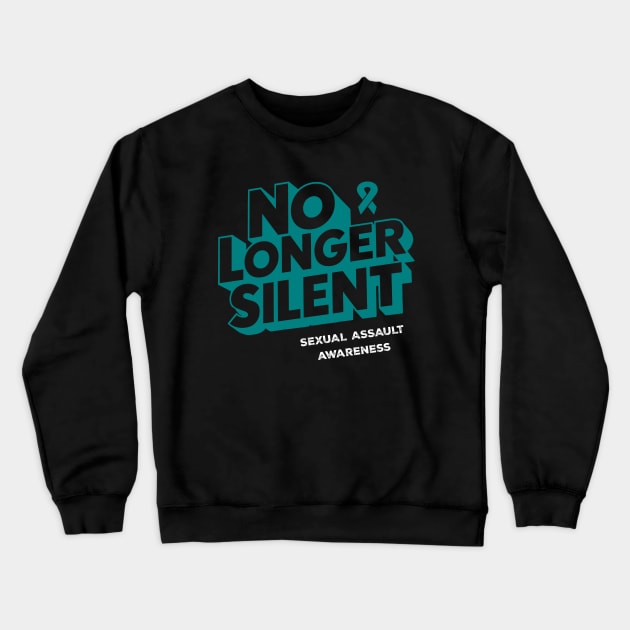 No Longer Silent, Sexual Assault Awareness Month Crewneck Sweatshirt by Adam Brooq